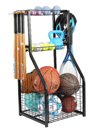 All-in-One Garage Sports Equipment Rolling Storage Cart