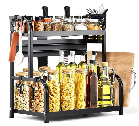 3-Tier Stepped Countertop Spice Rack Organizer